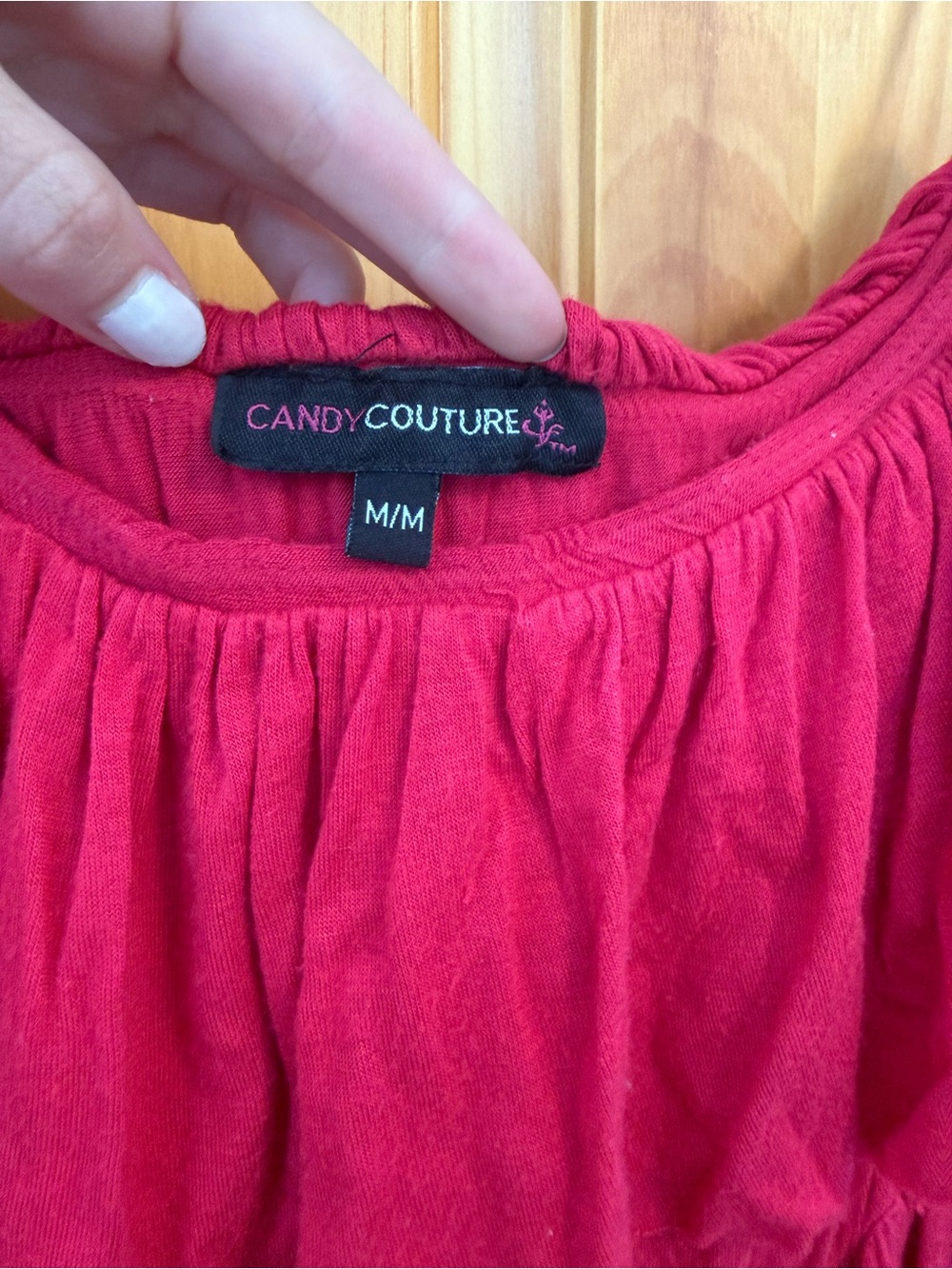 Off-Shoulder Ruffle Red Summer Dress - Picture 3 of 5